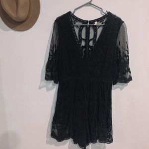Black lace romper